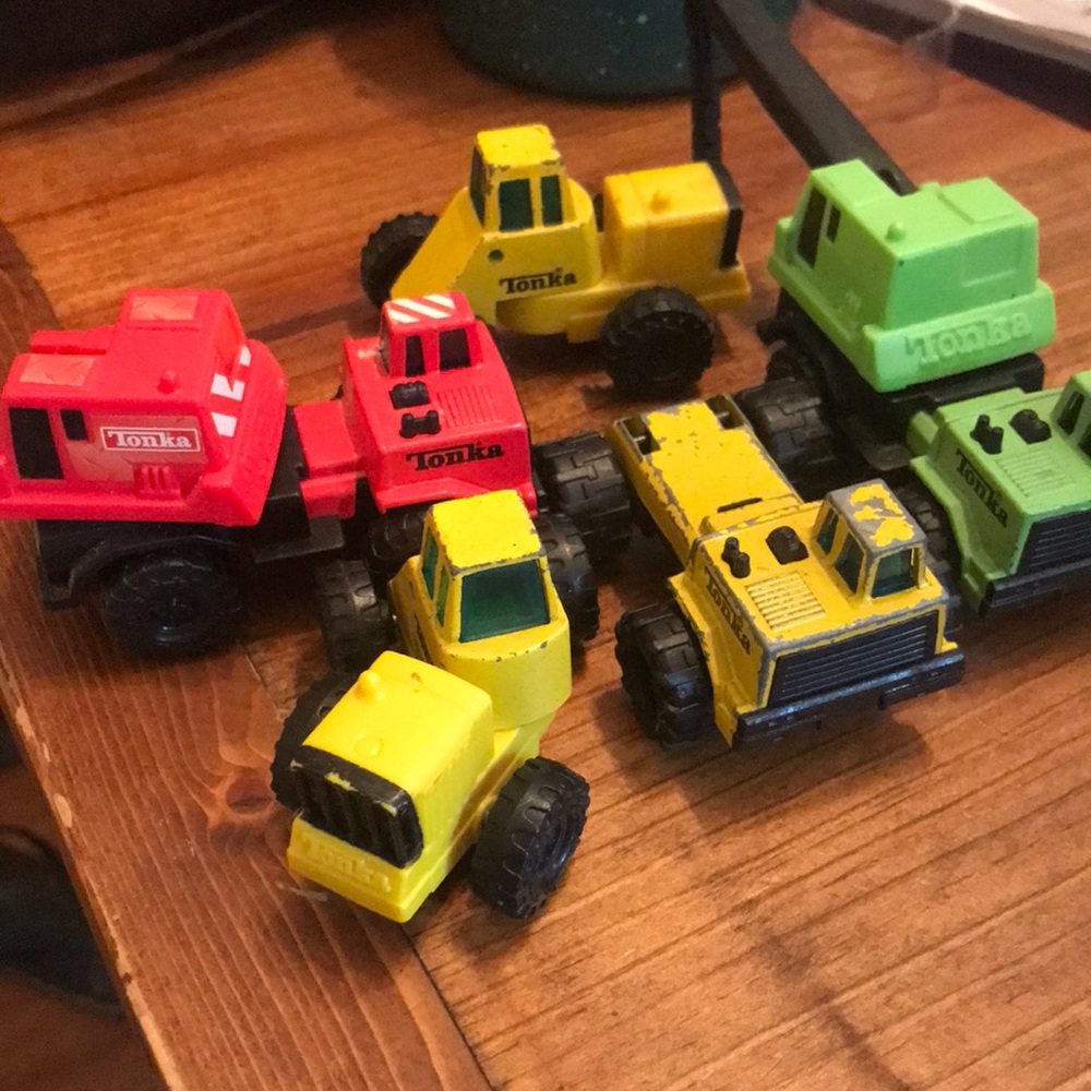 Tonka Mini Construction Vehicle Set - Yellow, Red, Green